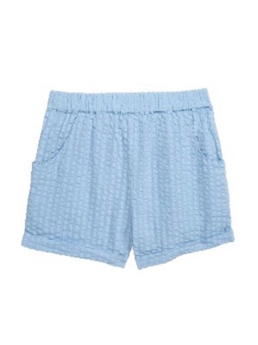 Stem Girls Light Blue Seersucker Textured Summer Cotton Shorts Size 5